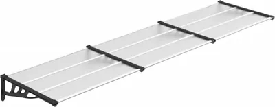 Immagine prodotto di vidaXL Tettoia per porta nera e trasparente 358,5x90 cm in policarbonato