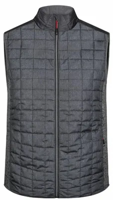 Productafbeelding van James and Nicholson - Heren hybride vest LT2820 (maat M) (grijs gemêleerd/anthraciet gemêleerd)