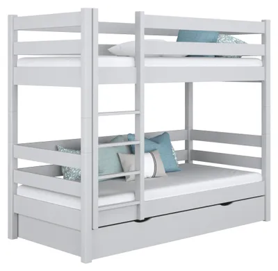 Immagine prodotto di Letto a castello in legno con cassetto N01 Grigio 90x200
