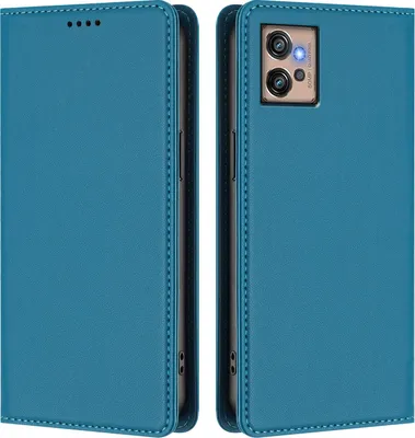Obrázek produktu pro Kožené pouzdro pro Motorola Moto G32, magnetické flipové pouzdro zPolyuretankůže se stojánkem Jezerní modrá