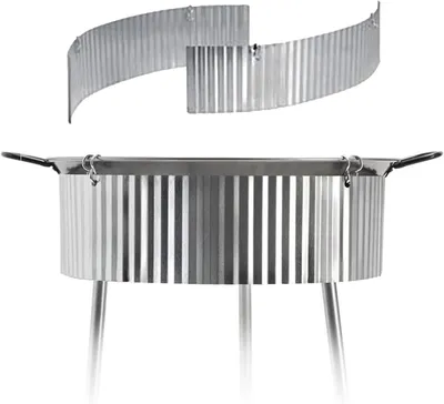 Productafbeelding van Paella Gas Brander Windscherm - RVS Windvangers - Buiten Koken - Roestvrij Staal - 80-100 cm - Zilver