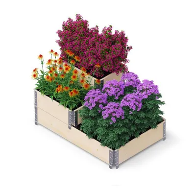 Produktbild von Stufenbeet Hochbeet 3 Ebenen 120x80cm Blumen Kräuter Gemüse, aus Holz