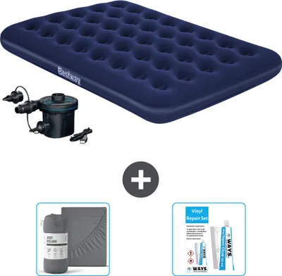 Produktbild von Bestway Luftmatratze - Doppelbett - 137 x 191 x 22 cm - Blau - Inklusive Zubehör