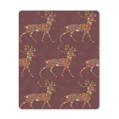 Produktbild von MuchoWow® Mauspad Mousepad Hirsche - Muster - Farben 30x40 cm - Mousepads - Maus Mat - Pad - Mausunterlage - Mausmatten