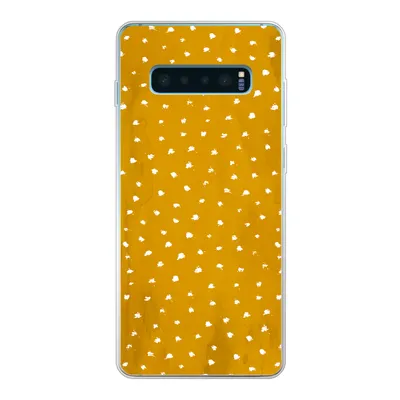 Produktbild von MuchoWow® Handyhülle Schutzhülle Hülle für Samsung Galaxy S10 Lite Tupfen - Orange - Weiß Silikon Softcase Handy Hülle - Schutz