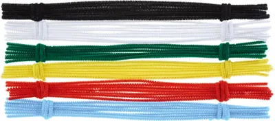 Produktbild von VBS Chenilledraht, 50 Stück, 6-farbig, 30 cm lang, 0,4 cm Ø, flexibles Bastelmaterial