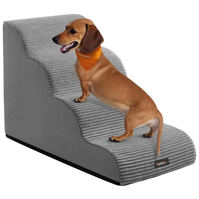 Produktbild von 4-stufig-Haustiertreppe, für Bett, Sofa, wasserdichte Katzentreppe, rutschfest, KI-generiertes Bild