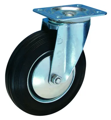 Obrázok produktu pre Otočné kolieska 200 mm LG. R oceľový disk gumové koleso, Ø kolesa: 200 mm, nosnosť: 205 kg