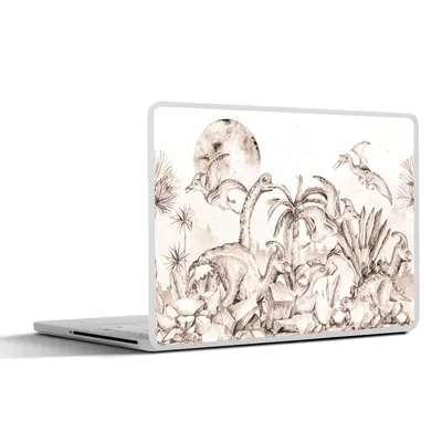 Produktbild von MuchoWow® Laptop Aufkleber Sticker Cover Dino - Kinder - Dschungel - Pflanzen - Kinder 30x21 cm - Sticker für Laptop - Selbstklebend