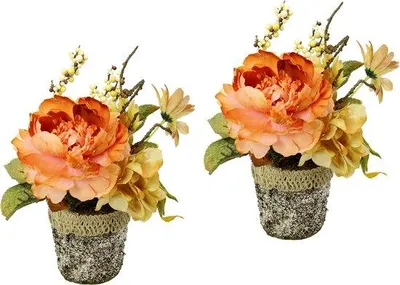Produktbild von Famanu Kunstblumen Chrysant im Topf - Herbstdekoration