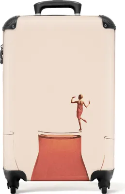 Obrázok produktu pre NoBoringSuitcases.com® Kufr Príručná batožina Kufr na kolieskach Malý cestovný kufor na 4 kolieskach - Vintage - Woman - Glass - Pastel - Abstract - Cabin Size < 55x40x23 cm & 55x40x20 cm - Foto kufor - Príručný kufor - Palubná batožinaPríručná batožina Kufrík 55x35x20 cm, 36L,