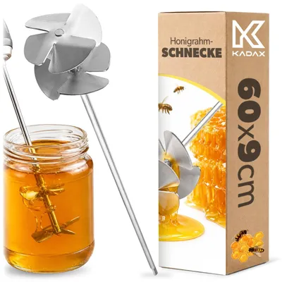 Obrázok produktu pre KADAX miešadlo na med, priemer 90 mm, vyrobené z nehrdzavejúcej ocele, robustná násada na vŕtačku na rovnomerné miešanie, premiešavanie a spracovanie medu