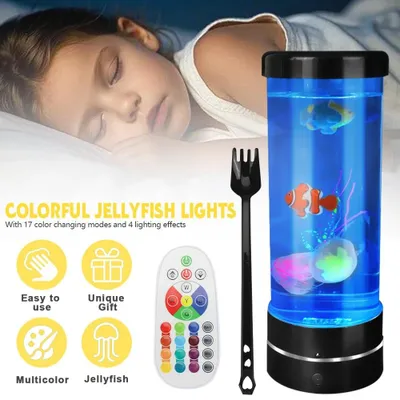 Produktbild von Quallen Lampe,LED lavalampe Quallen,Blase Fischlampe Aquarium Stimmungslampe