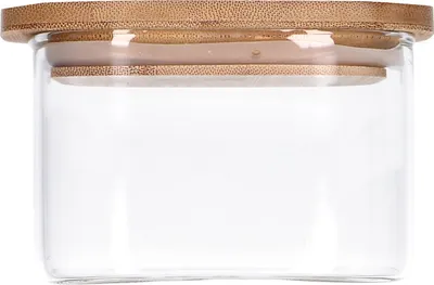 Produktbild von TP Vorratsglas mit Bambusdeckel, Glas Behälter für Lebensmittel, luftdicht, spülmaschinenfest - eckig 550ml