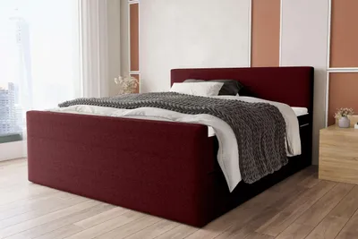 Produktbild von 99rooms Phönix Plus Boxspringbett 200x200 cm Webstoff MALMO_NEW Bordeaux Bonell-Federung