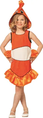 Produktbild von L3102290-128 orange-weiß Kinder Clownfisch Kostüm Gr.128