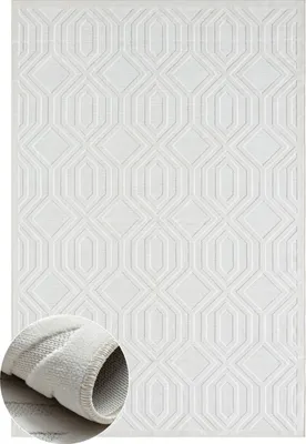 Produktbild von MY-RUG Outdoor-Teppich "Elaria" 150x80 cm, weiß, mit schlichtem Hoch-Tief-Design