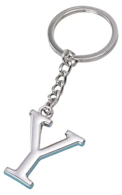 Zdjęcie produktu dla Brelok litera Y – metalowy srebrny 26×35 mm