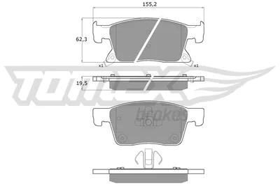 Produktbild von TOMEX brakes Bremsbeläge Satz Vorne Bremsklötze für OPEL Astra K Sports Tourer (B16) TX 17-87