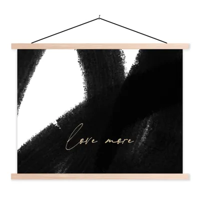 Produktbild von MuchoWow® Textilposter Text - Abstrakt - Liebe mehr - Zitate 40x30 cm mit holzfarbenen Rahmen - Bilder