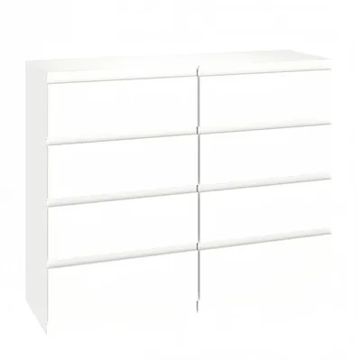 Obrázok produktu pre Komoda so 4 zásuvkami, sada 2 kusov, biela, MDF, 60 x 40 x 98 cm