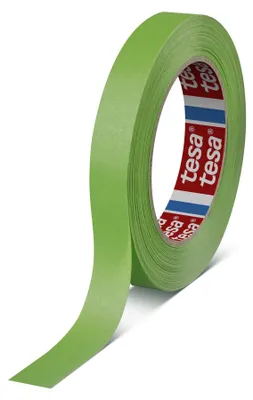 Produktbild von tesa 4338 Premium Abdeckband für Lackierprozesse, 50 m x 19 mm, grün