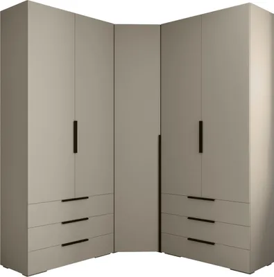 Produktbild von MEBLE KRYSPOL Inova 1 Möbelset Garderobe, 236,7x281,7x47cm - Kaschmir, Schwarz