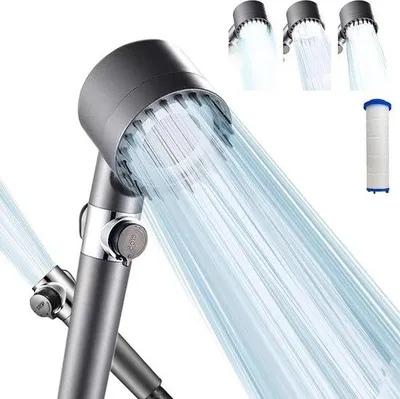 Produktbild von Massagedusche, Hochdruck, 3 Strahlarten, einstellbar, für Erwachsene, Kinder, Tiere
