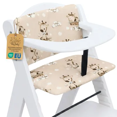 Produktbild von Hochstuhl Sitzkissen Sitzverkleinerer 2-teilig Baby Sitzauflage Giraffen