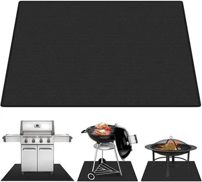 Produktbild von Hitzebeständige Grillmatte, 100x150, oliebeständig, schwarz, Gasgrill, Hitzeschutz