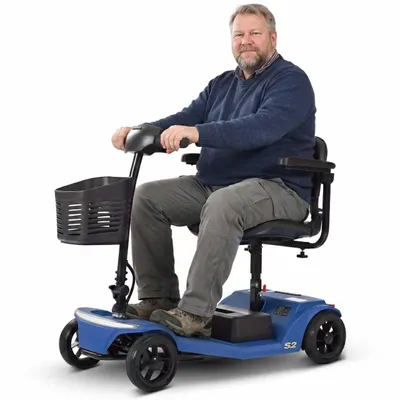 Produktbild von Seniorenmobil Elektromobil, 4-rädrig, stabile Konstruktion, 12Ah Akku (15 km Reichweite), 250W Motor, komfortabel & sicher,  Blau