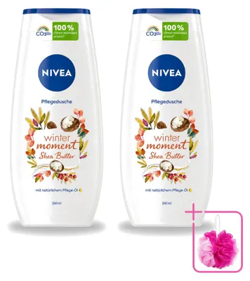 Zdjęcie produktu dla 2 opakowania żelu pod prysznic NIVEA Winter Moment z masłem shea, pojemność 250 ml - zestaw ekonomiczny, 2 sztuki