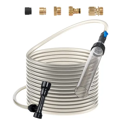 Obrázok produktu pre VEVOR akváriový vysávač, čistič štrku pre akvária, 7,6 m PVC hadica, čistič štrku pre akvária, sifónový čistič akvárií, 3 typy mosadzných adaptérov, na čistenie štrku a piesku v akváriách