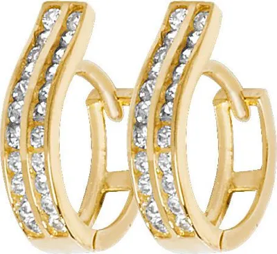 Produktbild von Elegante 9 Karat (375) Gold Damen - Ohrklemme mit Zirkonia - 13mm*3mm; TRS26424