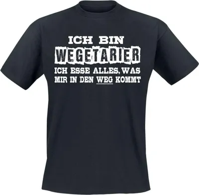 Produktbild von Sprüche T-Shirt Herren Wegetarierer schwarz XXL