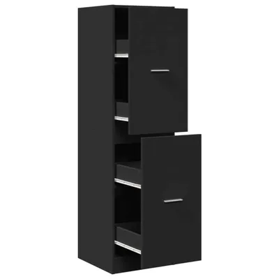 Zdjęcie produktu dla vidaXL Szafka apteczna czarna 40x41x144,5 cm materiał drewnopochodny