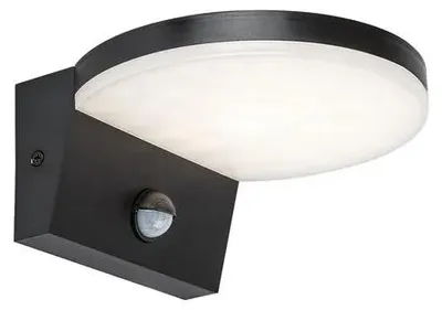 Image de Rabalux Noir Luminaire LED avec détecteur de mouvement Batida 9W IP54 CCT 77119