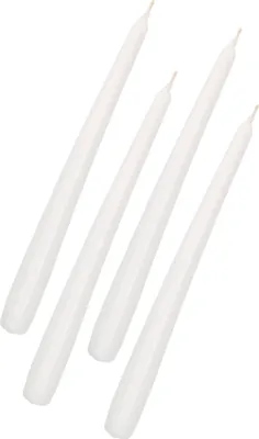 Immagine prodotto di KOTARBAU® Set di 4 candele da tavolo Candele Taper per candelieri Candele bianche non profumate con fragranza gradevole Candele decorative per aromaterapia