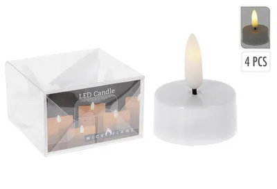 Produktbild von Teelicht LED realistische Flamme inkl. Batterien 4er Set