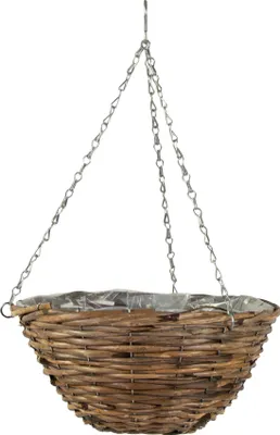 Produktbild von Proutěný závěsný květináč Ø 35 cm - včetně řetězu - závěsný koš