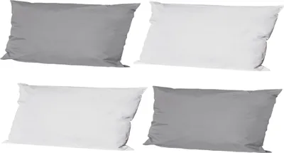 Produktbild von JACK 4x Outdoor Lounge Kissen 30x50cm viele Farben Dekokissen inkl. Füllung Wasserfest Sitzkissen Garten Stuhl, Farbe:2x Elfenbein - 2x Grau