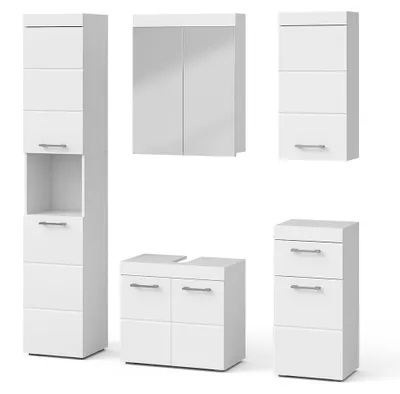 Image de Ensemble de meubles de salle de bains Vicco Luna Blanc 5 pièces, Model 38783