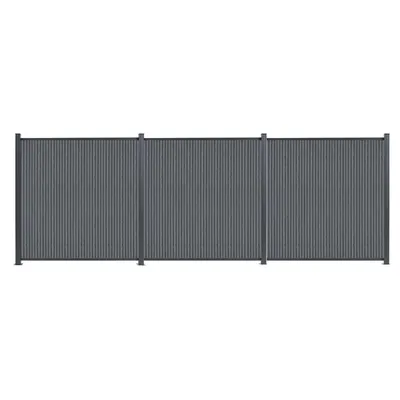 Produktbild von MinteChill WPC Gartenzaun, Sichtschutzzaun Komplettset Anthrazit 526x185cm Alu-Pfosten