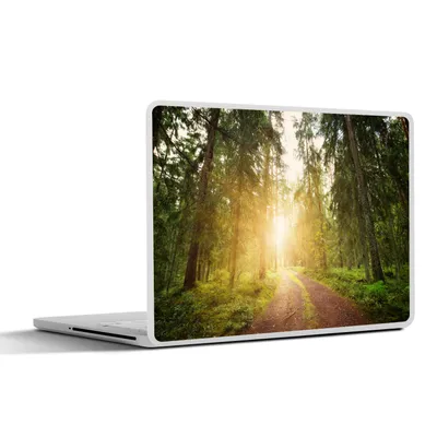 Produktbild von MuchoWow® Laptop Aufkleber Sticker Cover Wald - Baum - Sonne 25x18 cm - Laptop-Deko