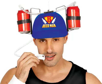 Zdjęcie produktu dla Piwo Entuzjasta impreza kask uchwyt na napoje wieczór kawalerski zabawa akcesoria królestwo nieba orzeźwienia ukoronowanie uroczystości, kolor: niebieski