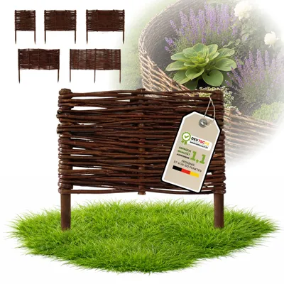 Produktbild von Floranica 1 Stück Beetbegrenzung Weide 20 cm x 30 cm – Rasenkante Weidengeflecht Beeteinfassung, Beetumrandung