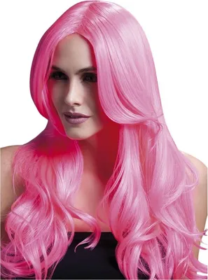 Produktbild von Beach Waves neon-pink - Faschings Kostüm Perücke