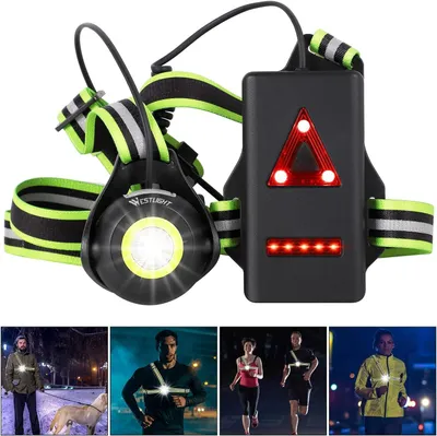 Productafbeelding van Hardlooplamp borst - 500 lumen - 90° kantelbaar - Oplaadbaar via USB