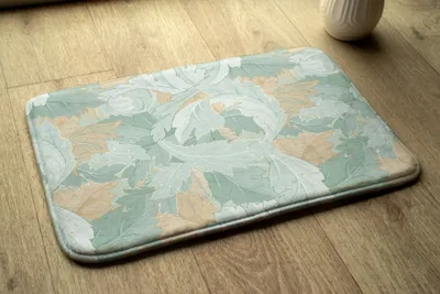 Produktbild von Badteppich Saugfähige - Badezimmer Teppich - Rutschfester Badvorleger Badematte - 75x45 cm - Pflanzenblätter