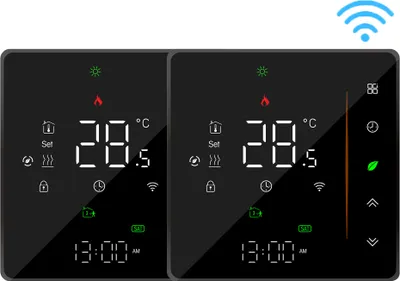 Produktbild von 2X WiFi inteligentní pokojový termostat Termostat, vodní topení, wifi podlahové vytápění APP Control Voice Heater Kompatibilní s Alexa/Google pro domácnost 5A - černý